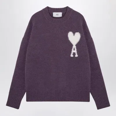 Ami Alexandre Mattiussi Ami Paris  Ami De Coeur Lilac Crew-neck Jumper In Purple