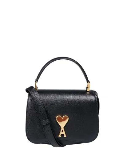 Ami Alexandre Mattiussi Ami Paris Ami De Coeur Logo Plaque Mini Tote Bag In Black