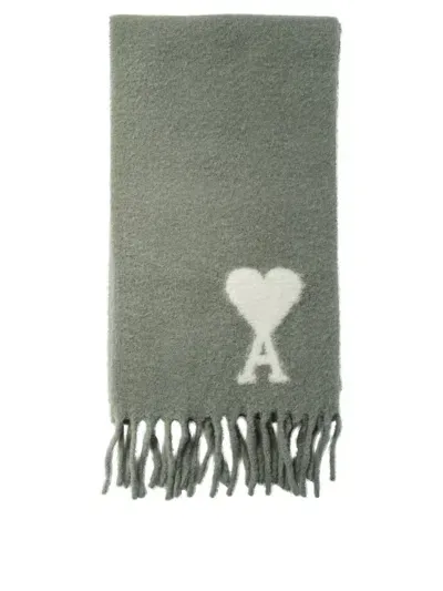 Ami Alexandre Mattiussi Ami Paris "ami De Coeur" Scarf In Blue