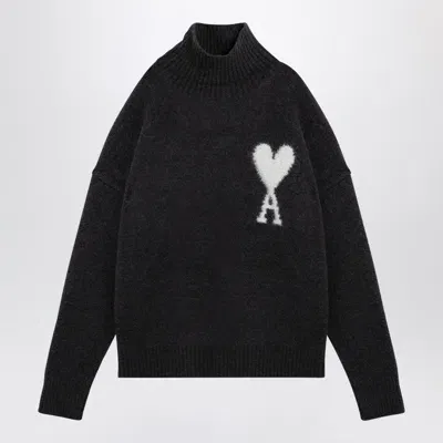 Ami Alexandre Mattiussi Ami Paris Ami De Coeur Turtlenecdark Grey Men In Brown