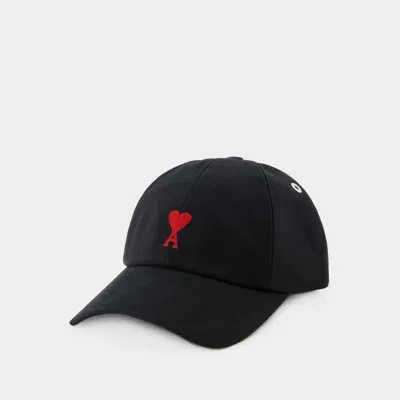 Ami Alexandre Mattiussi Red Adc Embroidery Cap - Ami Paris - Baumwolle - Schwarz In Black