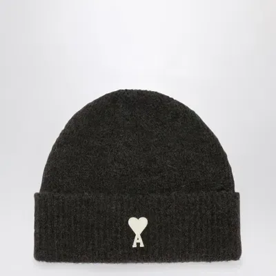 Ami Alexandre Mattiussi Ami Paris Dark Ami De Coeur Hat In Grey