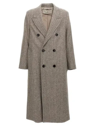 Ami Alexandre Mattiussi Ami Paris Double-breasted Coat In Grey