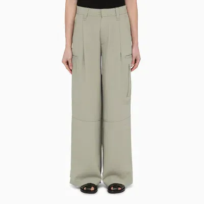 Ami Alexandre Mattiussi Green Acetate And Viscose Wide Trousers