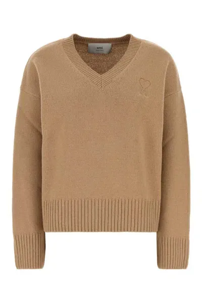 Ami Alexandre Mattiussi Ami Paris Knitwear In Brown