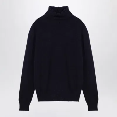 Ami Alexandre Mattiussi Ami Paris Navy Turtleneck Jumper In Blue