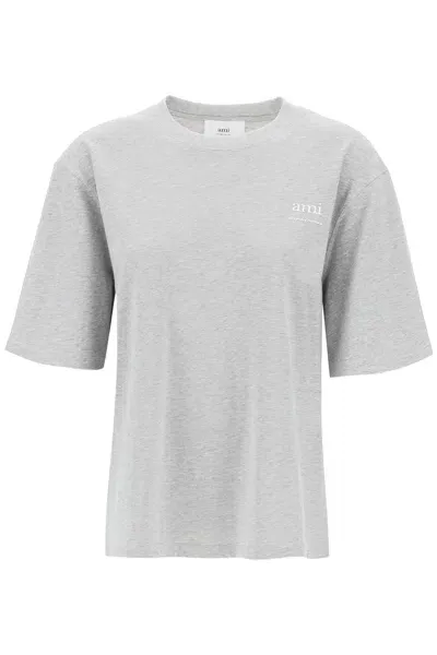 Ami Alexandre Mattiussi Ami Paris Organic Cotton T-shirt In Gray