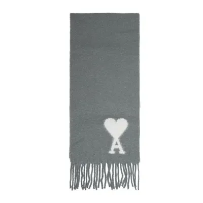 Ami Alexandre Mattiussi Ami Paris Scarf In Gray