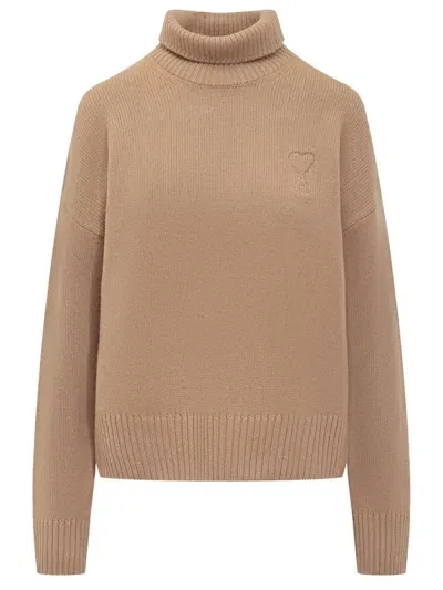 Ami Alexandre Mattiussi Ami Sweaters Beige