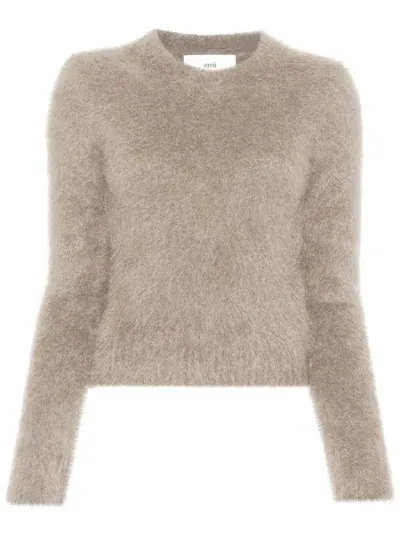 Ami Alexandre Mattiussi Ami Sweaters In Beige