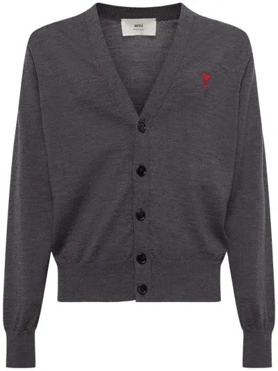 Ami Alexandre Mattiussi Ami Sweaters Grey