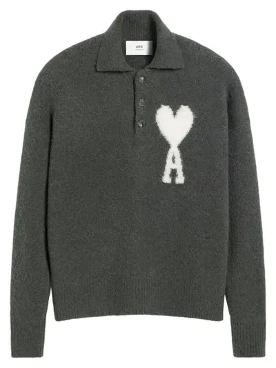 Ami Alexandre Mattiussi Ami Sweaters Grey