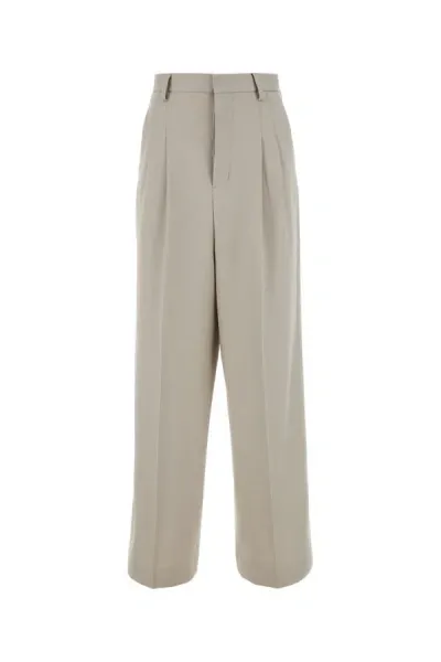 Ami Alexandre Mattiussi Sand Twill Wide-leg Pant In Brown