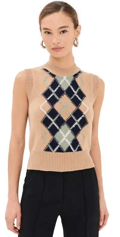 Ami Alexandre Mattiussi Argyle Sweater Nude/navy/green Aqua