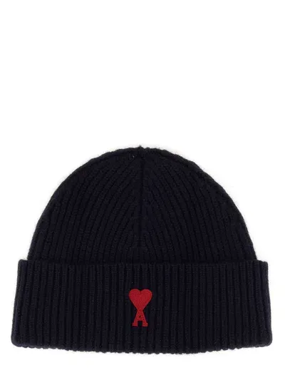 Ami Alexandre Mattiussi Beanie Hat With Logo In Black