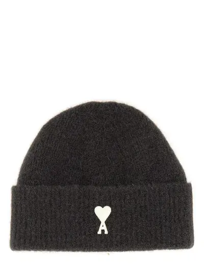 Ami Alexandre Mattiussi Beanie Hat With Logo In Black