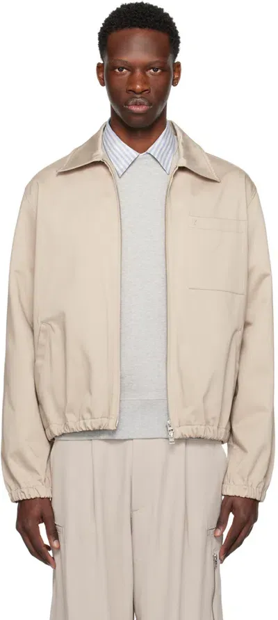 Ami Alexandre Mattiussi Beige Ami De Cœur Bomber Jacket In Light Beige/271