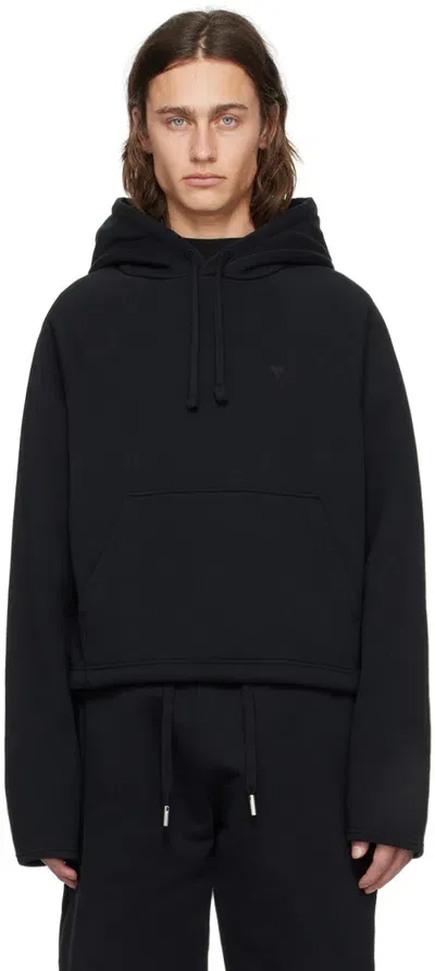 Ami Alexandre Mattiussi Black Ami De Cœur Hoodie In 001 Black