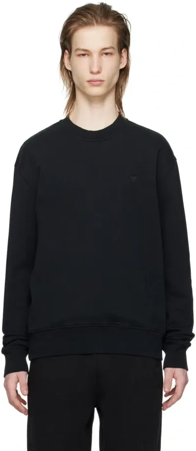 Ami Alexandre Mattiussi Black Ami De Cœur Sweatshirt In 001 Black