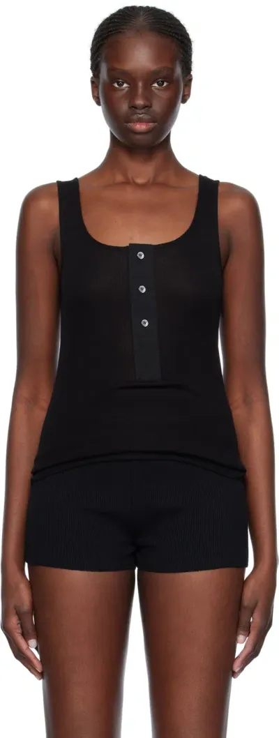 Ami Alexandre Mattiussi Black Button Tank Top In Black/001