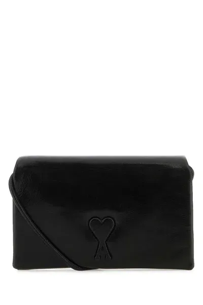 Ami Alexandre Mattiussi Black Leather Voulez-vous Wallet