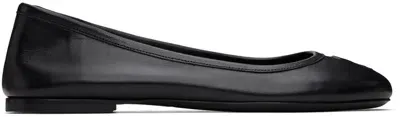 Ami Alexandre Mattiussi Black Round Toe Ami De Cœur Ballerina Flats In Black/001