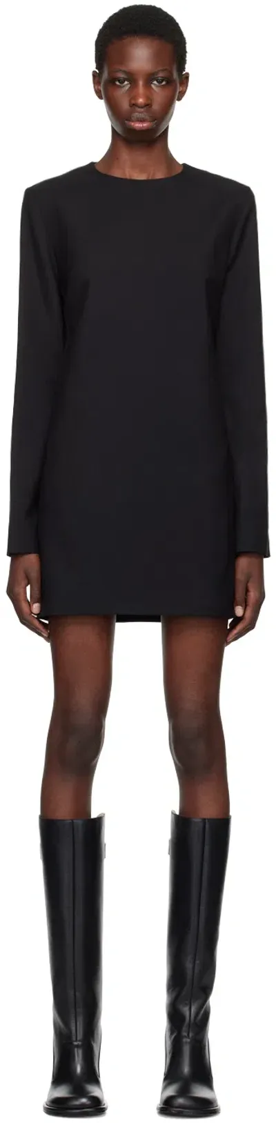 Ami Alexandre Mattiussi Black Virgin Wool Minidress In Wool Gabardine Black