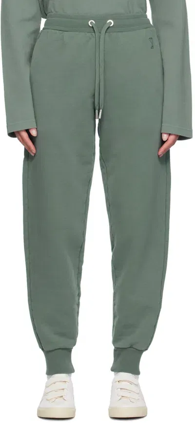 Ami Alexandre Mattiussi Blue Ami De Cœur Lounge Pants In Antique Clay/4013