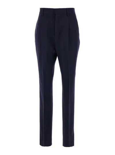 Ami Alexandre Mattiussi Blue Cigarette Pants In Wool Woman In Black