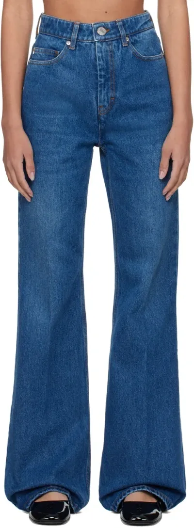 Ami Alexandre Mattiussi Blue Flare Fit Jeans In Blau