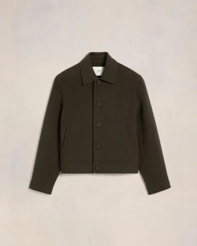 Ami Alexandre Mattiussi Boxy Buttoned Jacket In Dark Coffee