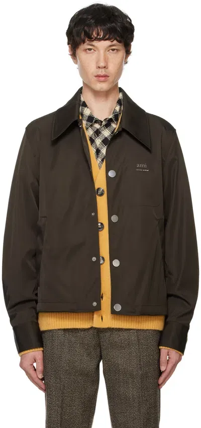 Ami Alexandre Mattiussi Brown '' Buttoned Jacket In Dark Coffee/221