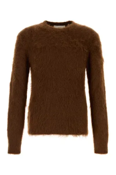 Ami Alexandre Mattiussi Brown Stretch Mohair Blend Sweater