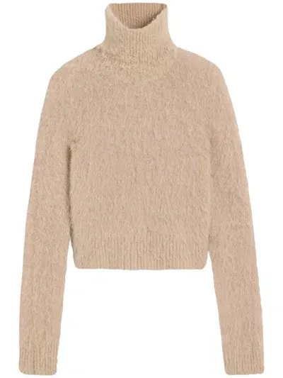 Ami Alexandre Mattiussi Brushed-effect Roll-neck Jumper In Neutrals