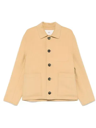 Ami Alexandre Mattiussi Brushed Shirt Jacket In Neutrals