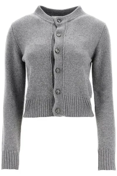 Ami Alexandre Mattiussi Cashmere Crewneck Cardigan In Grey