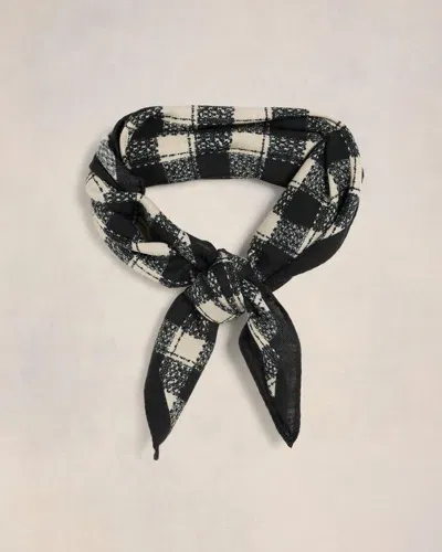 Ami Alexandre Mattiussi Check Print Scarf Black In Black/ Off White