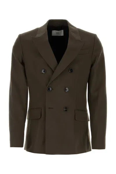 Ami Alexandre Mattiussi Chocolate Wool Blazer In Brown