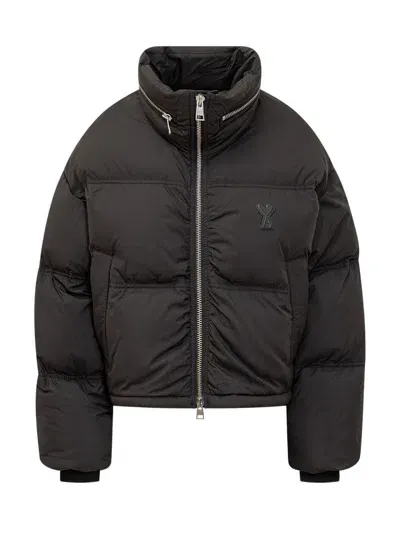 Ami Alexandre Mattiussi Down Jacket With Ami Logo In Black