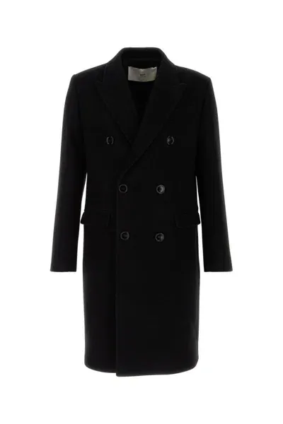 Ami Alexandre Mattiussi Double Breasted Coat In Black