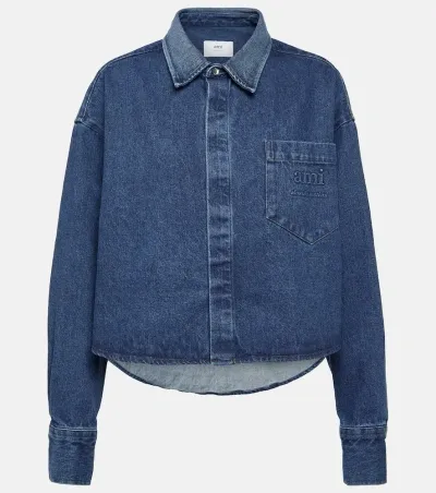 Ami Alexandre Mattiussi Cotton Denim Jacket In Used Blue