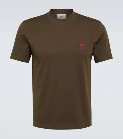 Ami Alexandre Mattiussi Cotton T-shirt In Brown