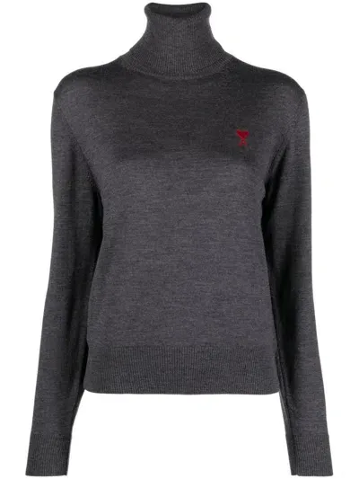 Ami Alexandre Mattiussi Dark Grey Wool Jumper