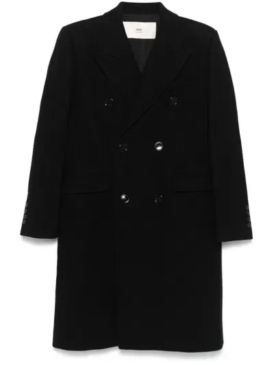 Ami Alexandre Mattiussi Double-breasted Coat In Black