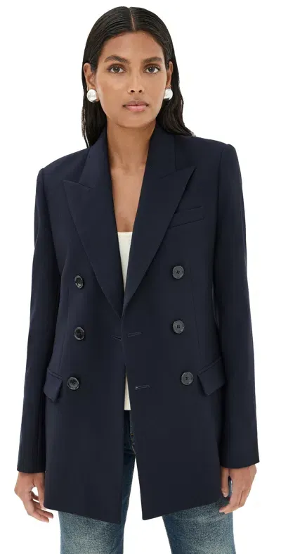 Ami Alexandre Mattiussi Double Breasted Jacket Navy Blue