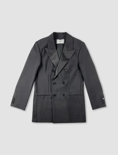 Ami Alexandre Mattiussi Double-breasted Tuxedo Jacket In Black