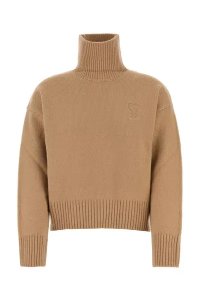 Ami Alexandre Mattiussi Embossed Adc Sweater-m Nd Ami Female In Brown