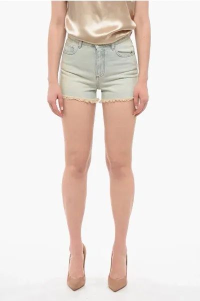 Ami Alexandre Mattiussi Raw-cut Mini Shorts In Blue