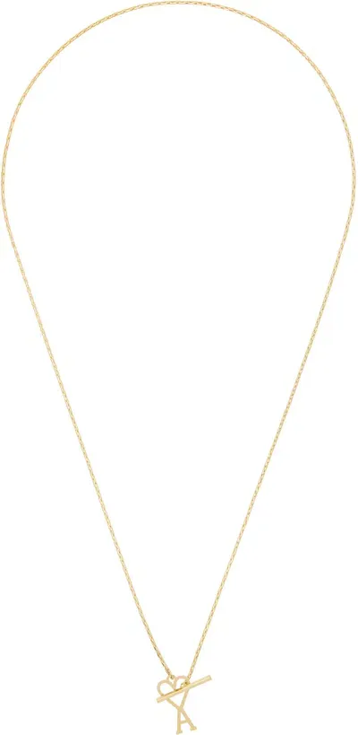 Ami Alexandre Mattiussi Gold Ami De Cœur Chain Necklace In Gold/902