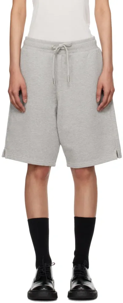 Ami Alexandre Mattiussi Gray Ami De Cœur Shorts In Ash Grey/0951